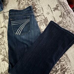 7 For All Mankind Dark Blue Flare Jeans